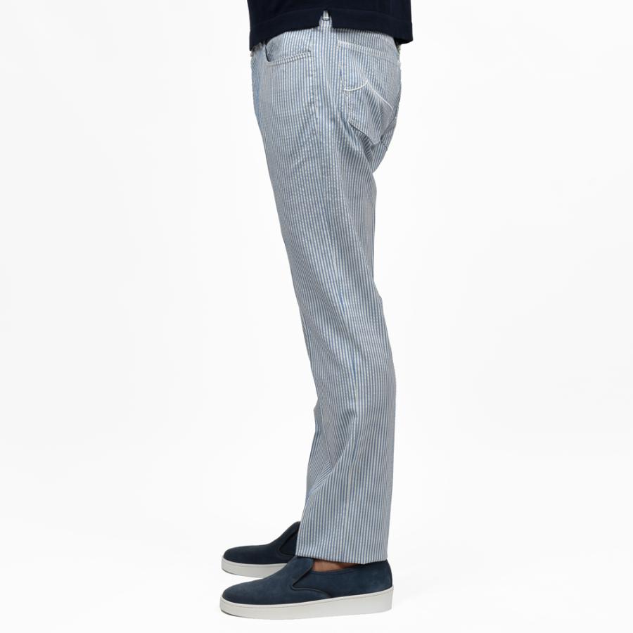JACOB COHEN（ヤコブコーエン）BARDバード Resort Collection ウールシアサッカースリムテーパードストライプパンツ 226-52942 53065022052の画像