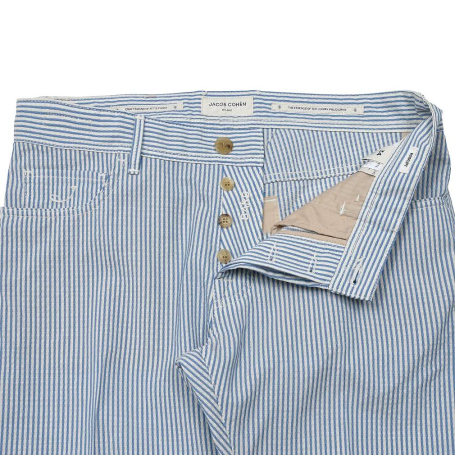 JACOB COHEN（ヤコブコーエン）BARDバード Resort Collection ウールシアサッカースリムテーパードストライプパンツ 226-52942 53065022052の画像