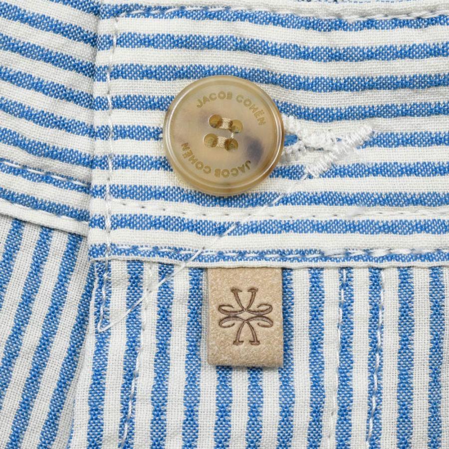 JACOB COHEN（ヤコブコーエン）BARDバード Resort Collection ウールシアサッカースリムテーパードストライプパンツ 226-52942 53065022052の画像