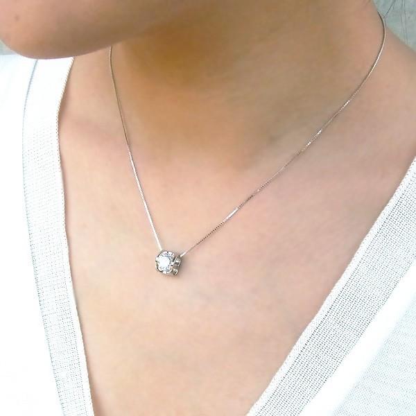 ハートネックレス レディース アレルギー対応 大粒 立体 一粒 プラチナ仕上げ シルバー925 ギフト アクセサリー 母の日 プレゼント女性 50代_5