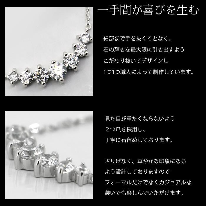 ネックレス レディース プラチナ仕上 シルバー925 アレルギー対応 豪華 7粒0.95カラット アクセサリー 記念日 誕生日 母の日 プレゼント女性 ジュエリー_3