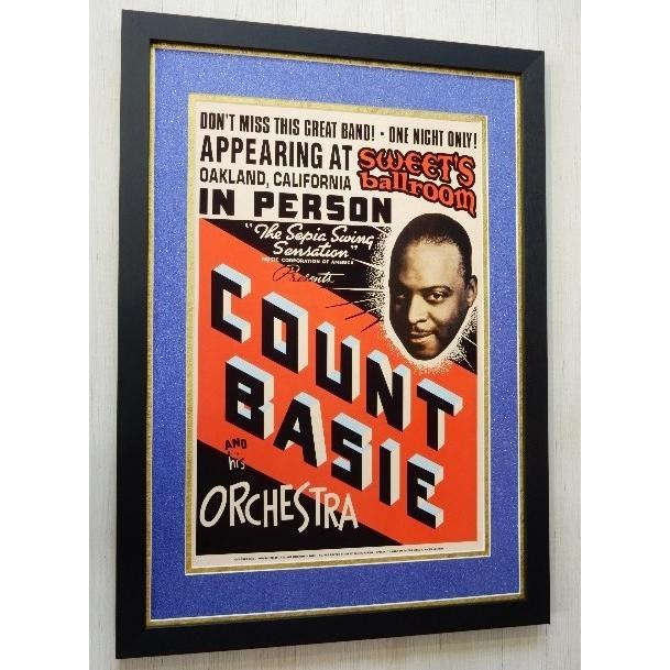 カウント・ベイシー/1939ライブポスター/額付/Count Basie/ビックバンド・ジャズ/ベイシー/お店のディスプレイ/レトロビンテージ/デザイン｜gumboart-shop