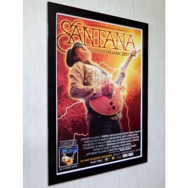 人気定番 Santana/オリジナル・コンサートツアー・ポスター/オーストラリア 2011/サンタナ/額装/哀愁のヨーロッパ ビンテージ/インテリア/壁飾り ポスター