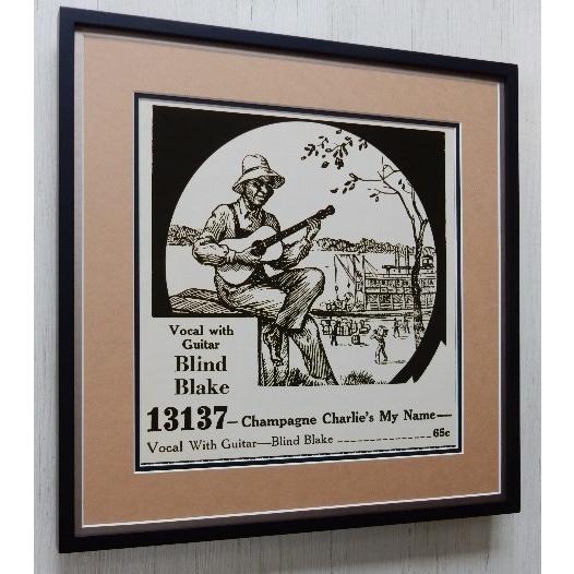ブラインド・ブレイク/20sレコード通販ポスター額装/Blind Blake/Champagne Charlie's My Name/ラグタイム・ギター/Ragtime Guitar/レトロ
