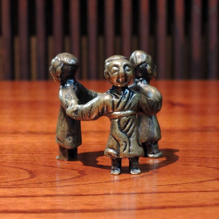 青銅製 彫刻皿 3点セット