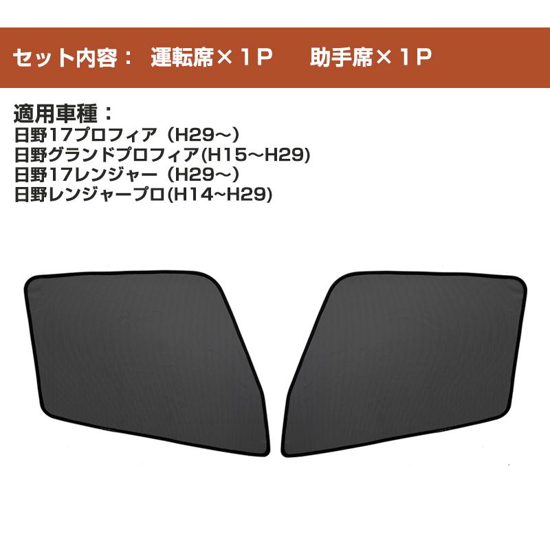 HINO日野 メッシュカーテン ネット トラック用 虫除け 遮光用 車中泊 日よけ 眩しさ対策 R&L左右セット 断熱効果抜群 トラック用｜gunkou｜03