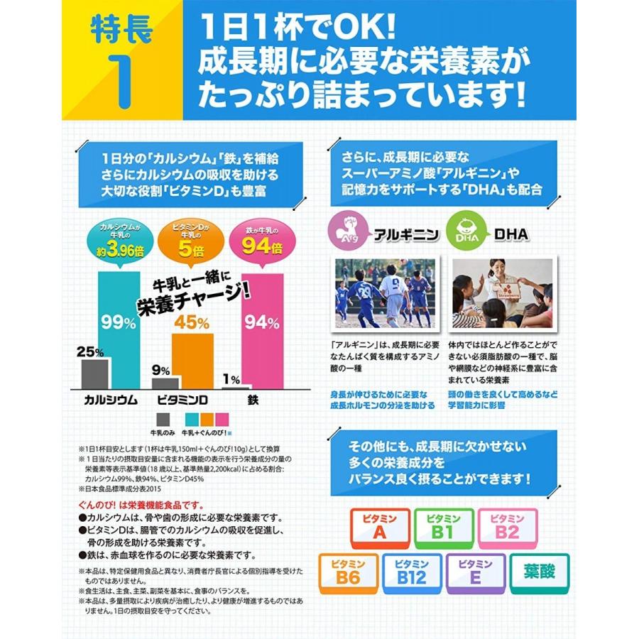 ぐんのび！ココア【1袋 2週間分】 成長期サポート飲料 身長アップ