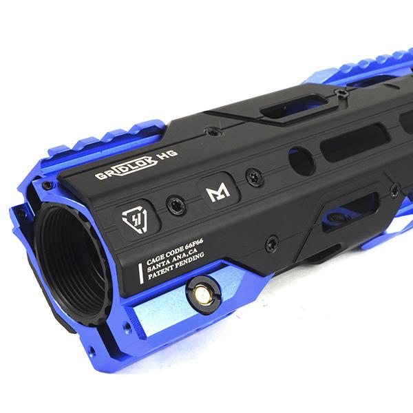 E&C SIタイプ グリッドロック レールハンドガード 8.5インチ ブルー