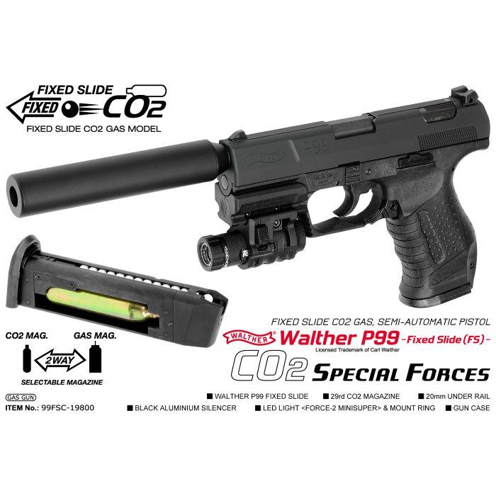 マルゼン ワルサー P99FS 固定CO2ガスガン スペシャルフォース : GUN