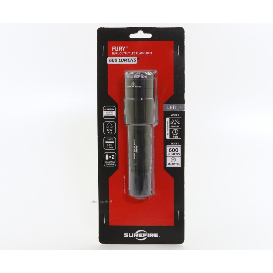 送料込み 美品 P2X-B-BK Surefire FURY 実物 インボイス対応】 国内正規品 SUREFIRE P2X-B-BK P2X FURY プロ 500lm