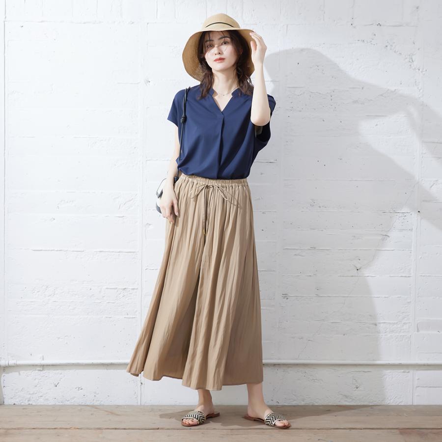 GUNZE グンゼ ワイドパンツ レディース 春夏 ワッシャー GUNZE グンゼ ワイドパンツ レディース 春夏 ワッシャー