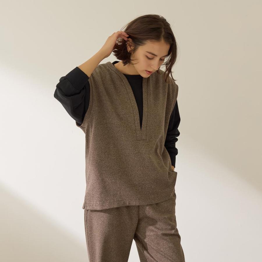 GUNZE（グンゼ） ベスト レディース 綿混 ツイード調 秋 冬 おしゃれ