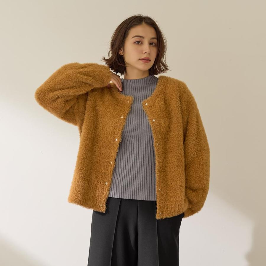 GUNZE グンゼ フェザー風ニットジャケット レディース 秋 冬 シンプル 