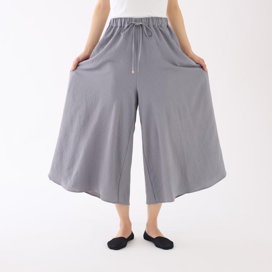 GUNZE（グンゼ） ワイドパンツ レディース ワッシャー素材 夏
