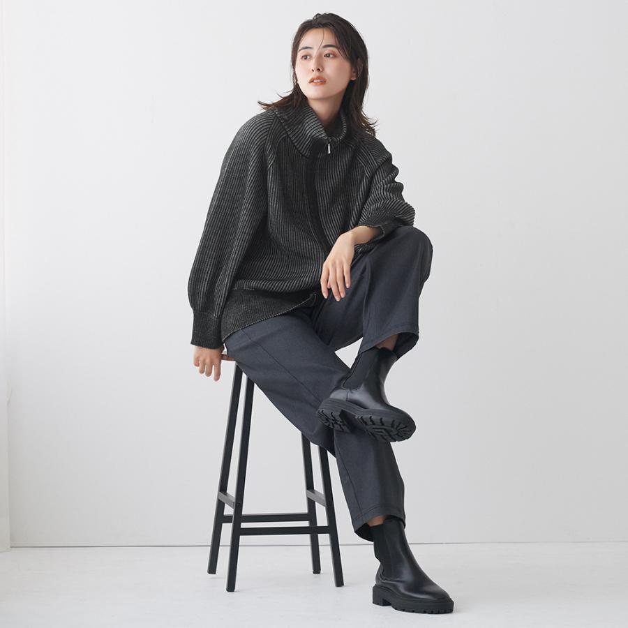 GUNZE（グンゼ） リブ編みニット ブルゾン 秋 冬 レディース ゆったり