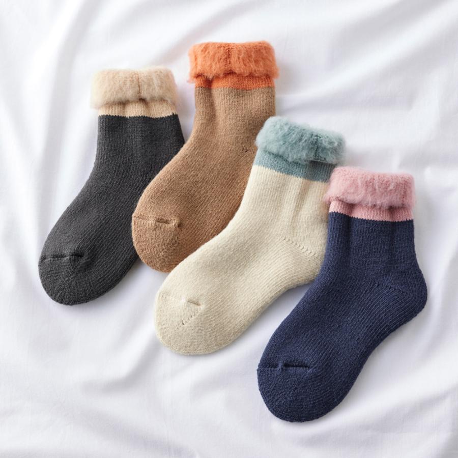 UCHI-COLLE（ウチコレ） グンゼ ルームソックス 裏起毛 無地 折返し