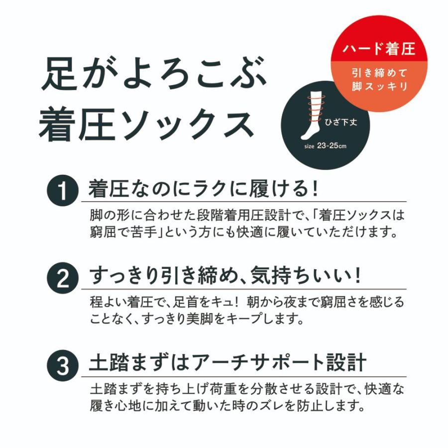 GUNZE（グンゼ） 高着圧 ハイソックス レディース 綿 靴下 立ち 仕事