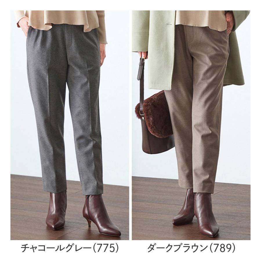 グンゼ ストレートパンツ レディース 秋冬 暖かい あったか スラックス センタープレス 杢調 GUNZE フットギャラリー S〜LL FTSL19|gunze|02