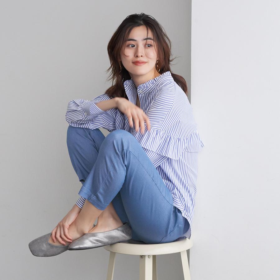 GUNZE（グンゼ） レディース デニム風 ストレートパンツ ストレッチ