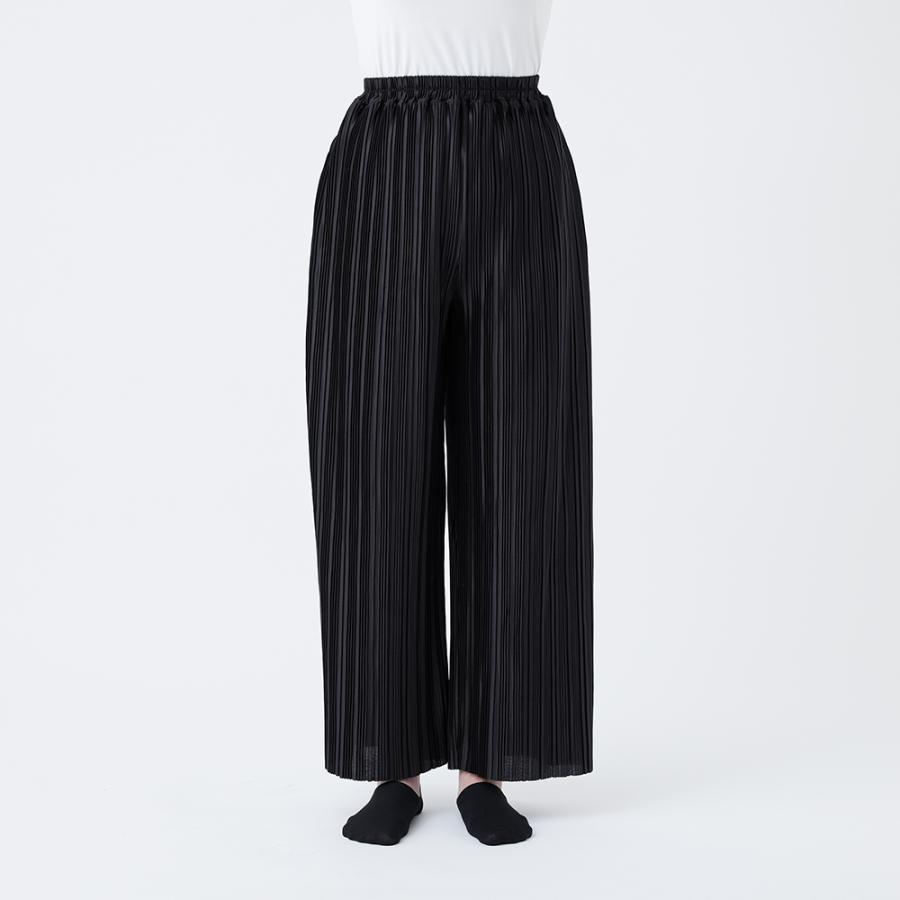 GUNZE（グンゼ） ワイドパンツ レディース プリーツ フリーカット シワ