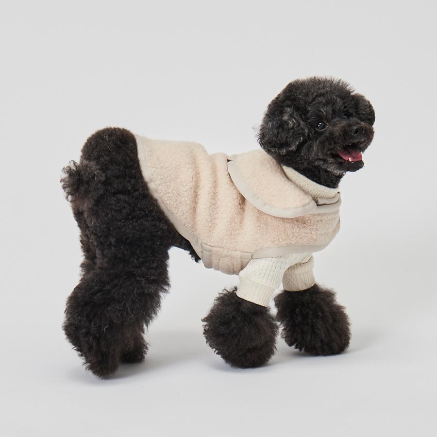 GUNZE（グンゼ） ドッグウェア 小型犬 ウール混 ボア ケープコート