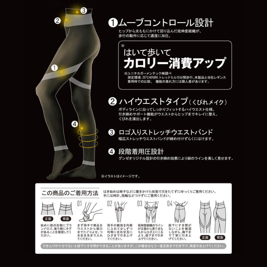 RIZAP（ライザップ） 着圧レギンス 80デニール レディース 年間 グンゼ