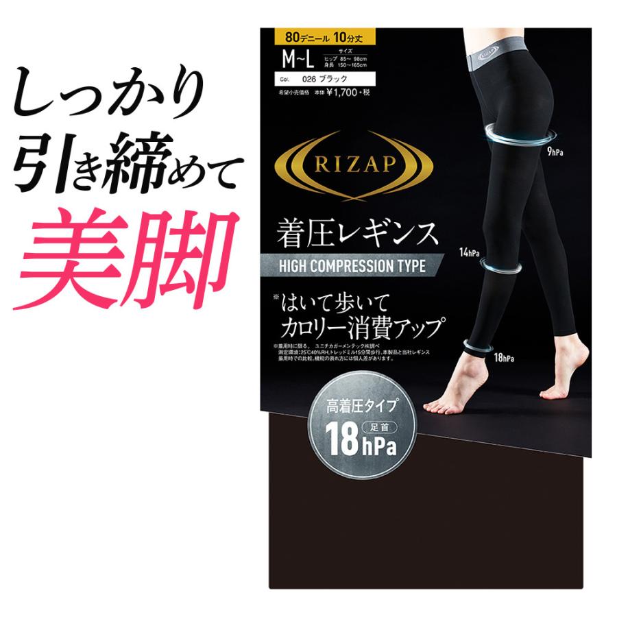 ライザップ 着圧レギンス レディース 年間 高着圧タイプ カロリー消費アップ引き締め 加圧 GUNZE RIZAP グンゼ RZF302｜gunze