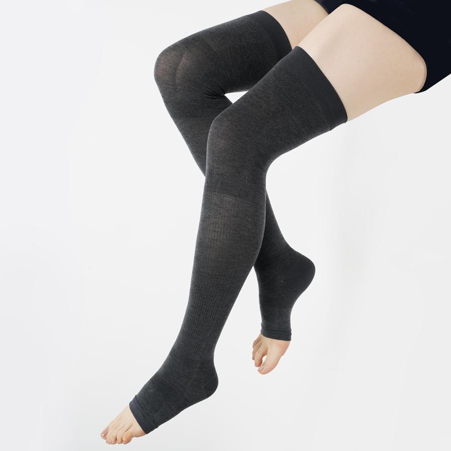ダンスト　danst 着圧ソックス 綿混着圧ハイソックス(アシスキット®)(着圧ハードタイプ)(21cm