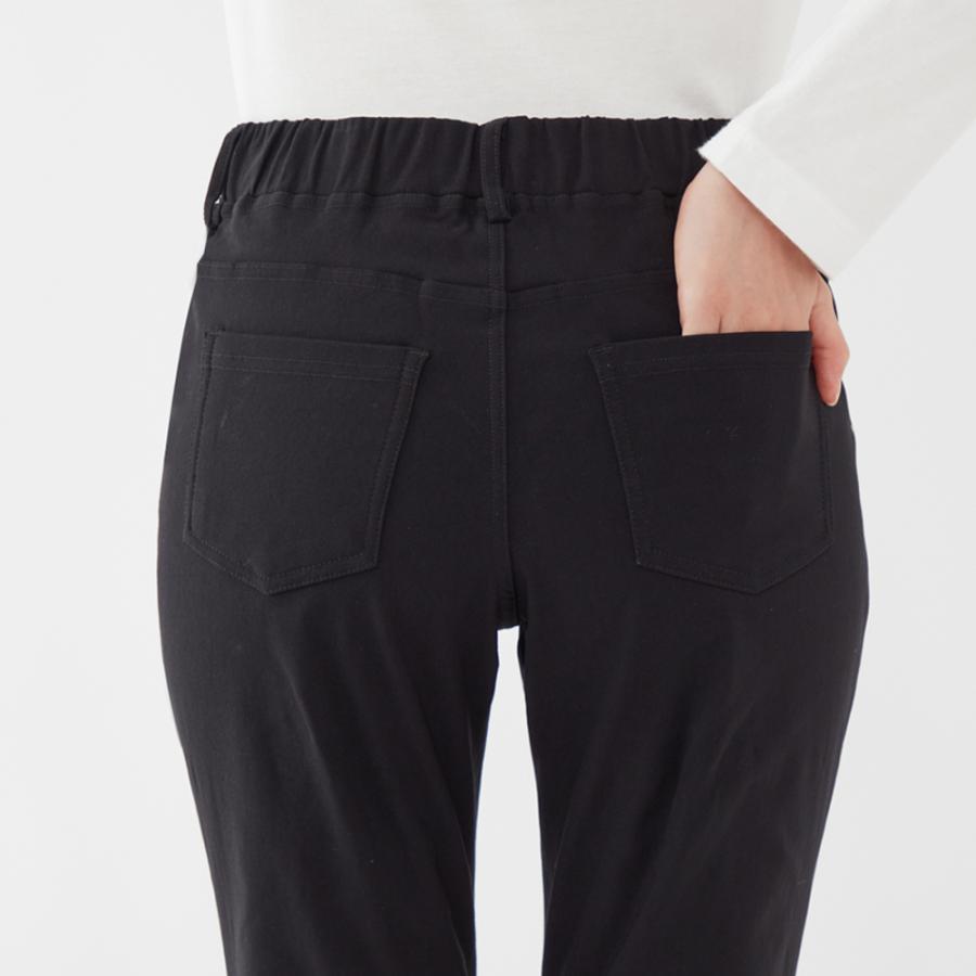 ジュンロペ　撥水　裏起毛　レディース ブラック ストレートパンツ S osharewalker ストレートパンツ レディース 秋冬 ショート