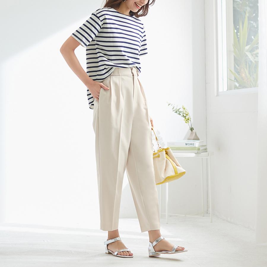 Tuche グンゼ テーパードパンツ レディース きれいめ 黒 スラックス 春