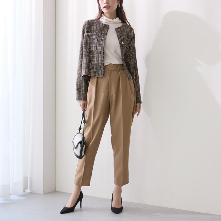 Tuche グンゼ テーパードパンツ レディース きれいめ 黒 スラックス 春