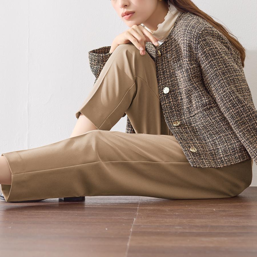 Tuche グンゼ テーパードパンツ レディース きれいめ 黒 スラックス 春