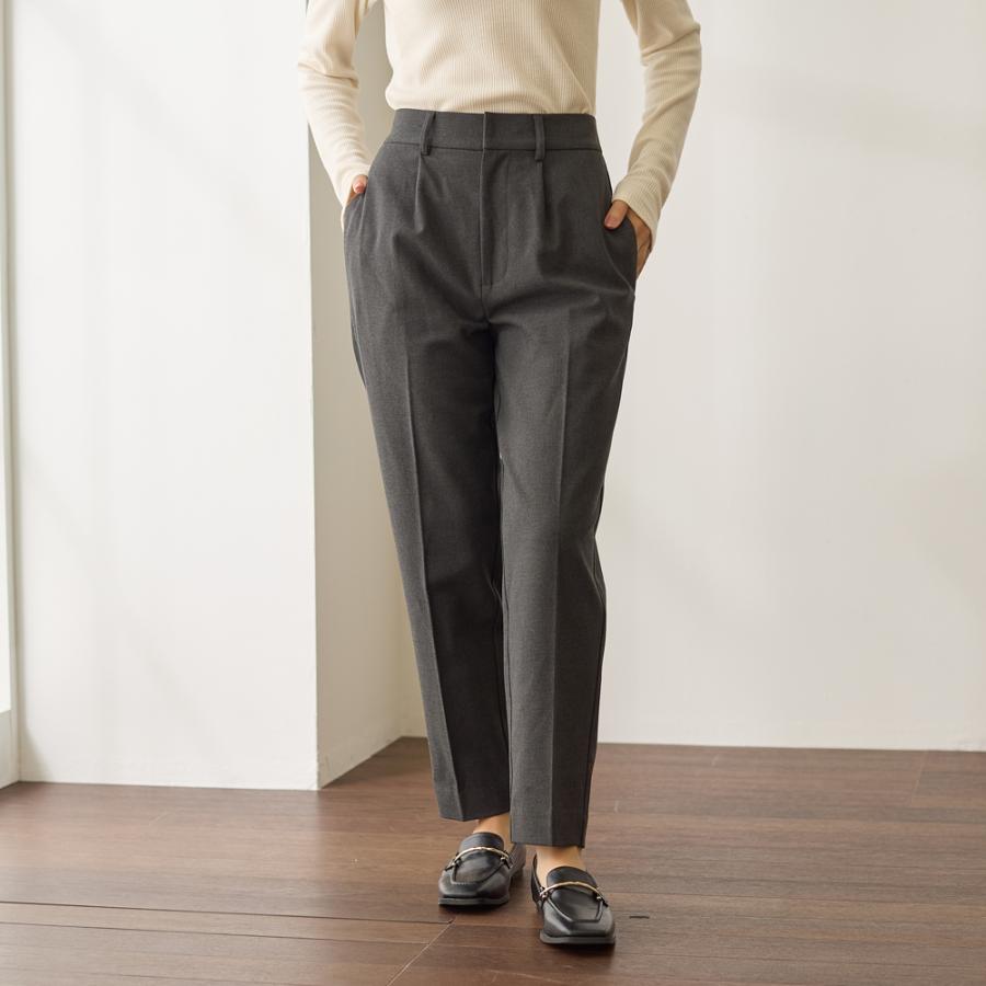 Tuche グンゼ 裏起毛 テーパードパンツ レディース ウエストゴム 秋 冬