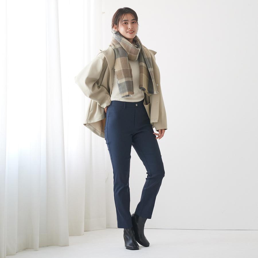 Tuche グンゼ レーヨン混 裏起毛 ストレートパンツ 秋 冬 レディース