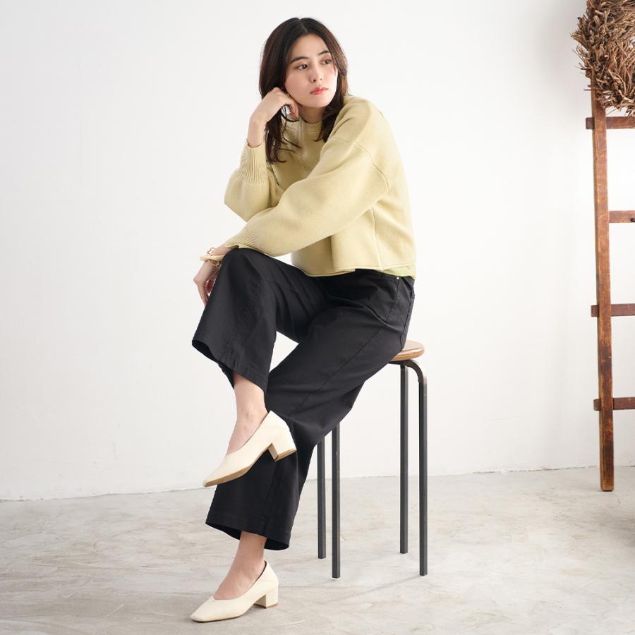 Tuche グンゼ 綿混 ワイドパンツ ボトムス レディース 美脚 脚長
