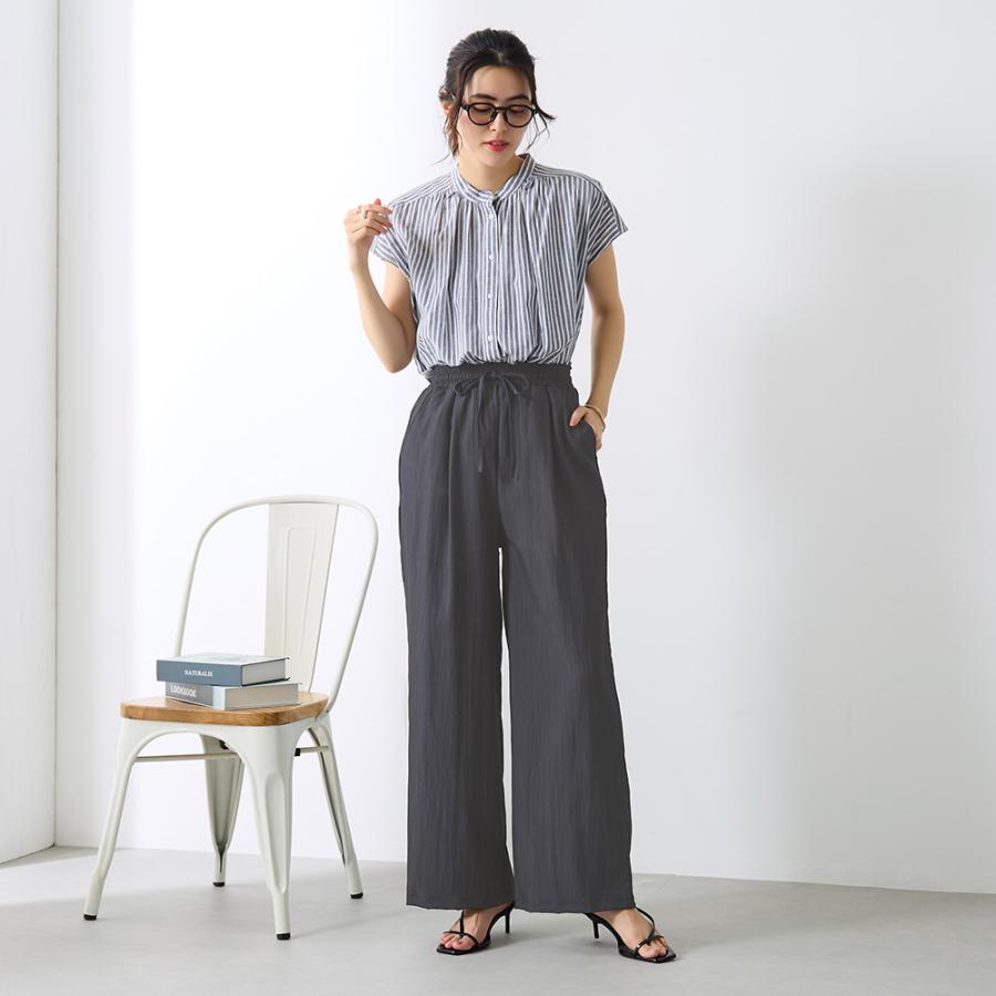 Tuche グンゼ パンツ ボトム レディース ワイド 前とじ 前ポケット