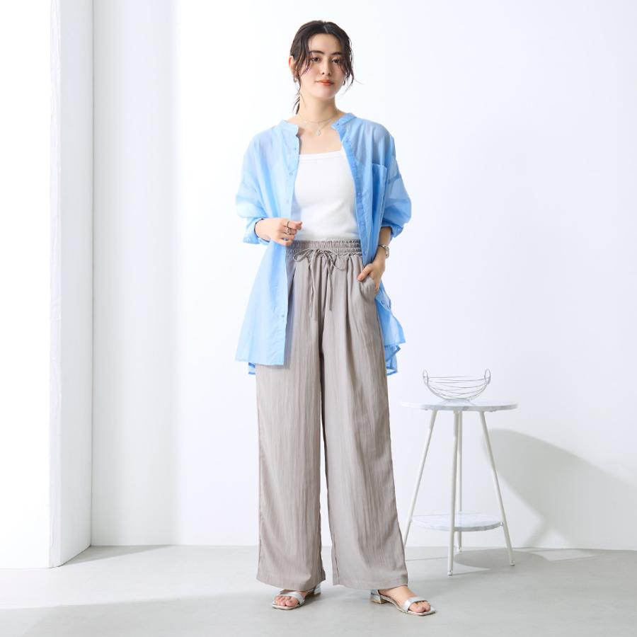 Tuche グンゼ パンツ ボトム レディース ワイド 前とじ 前ポケット