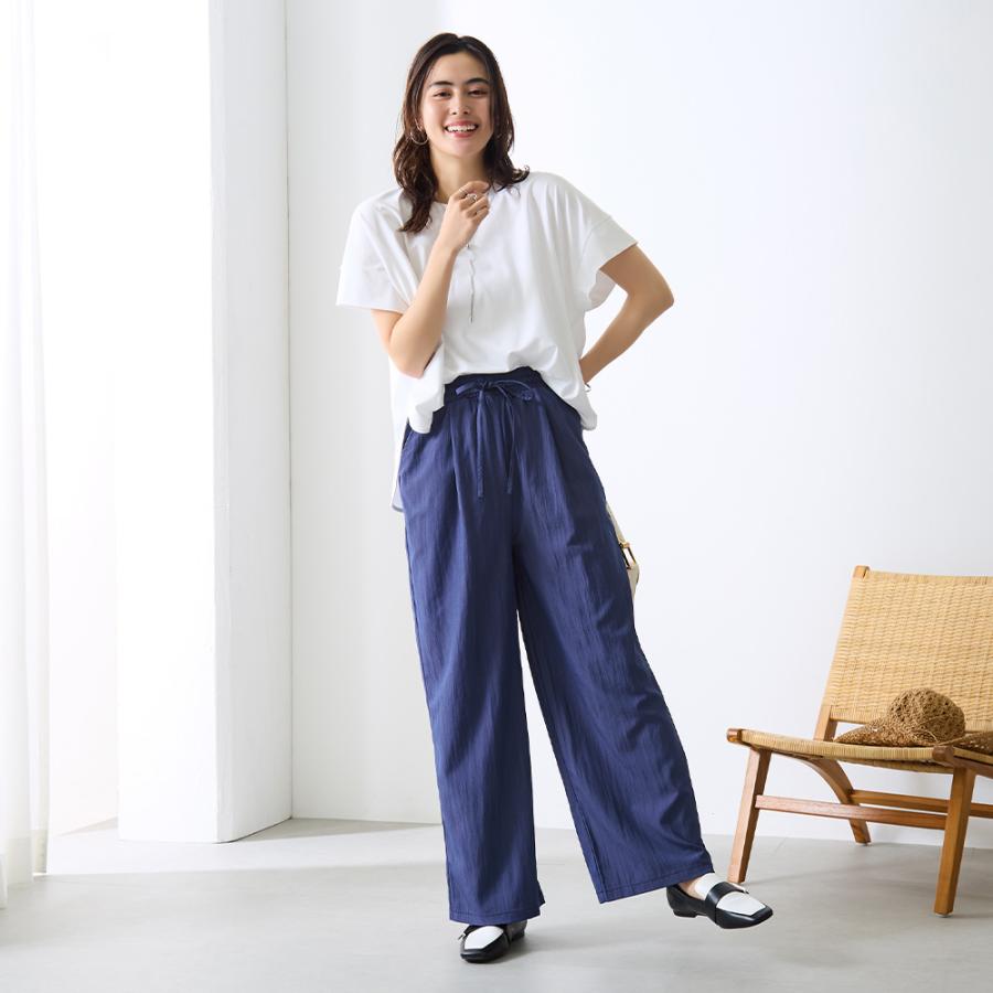 Tuche グンゼ パンツ ボトム レディース ワイド 前とじ 前ポケット