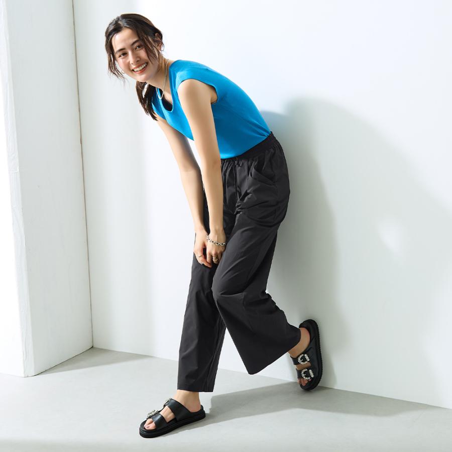 Tuche グンゼ レギパン レディース ワイドパンツ ストレッチ 前とじ