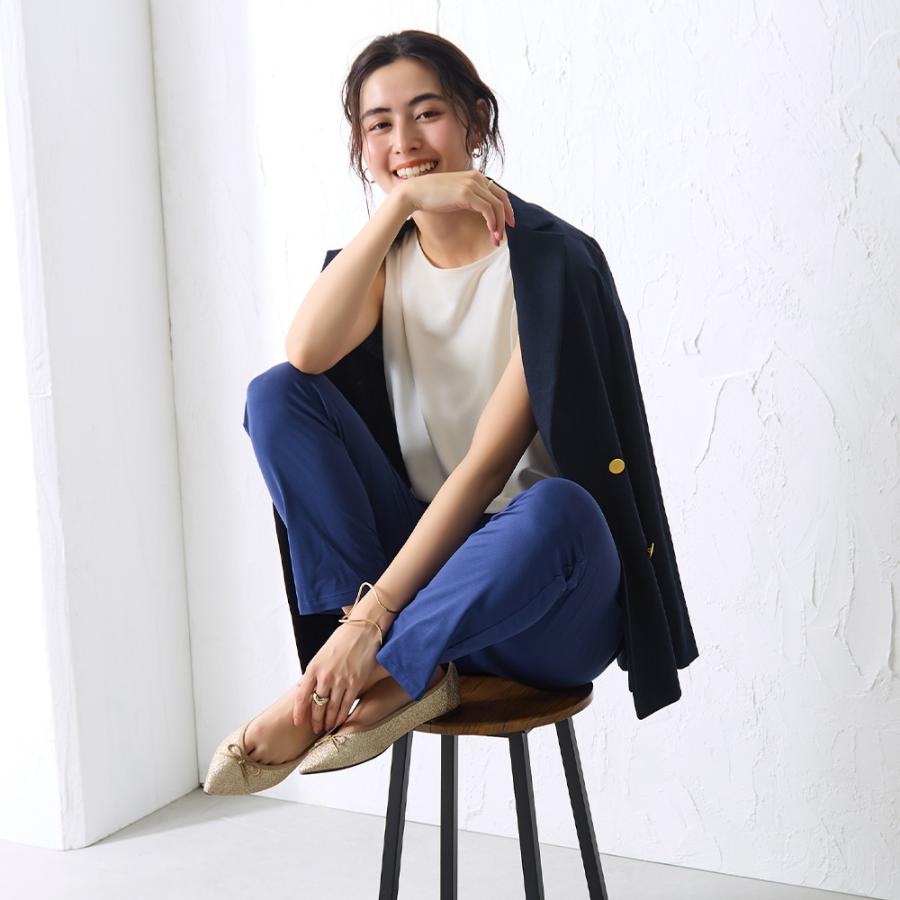 Tuche グンゼ レディース ストレッチパンツ テーパード 前とじ 前