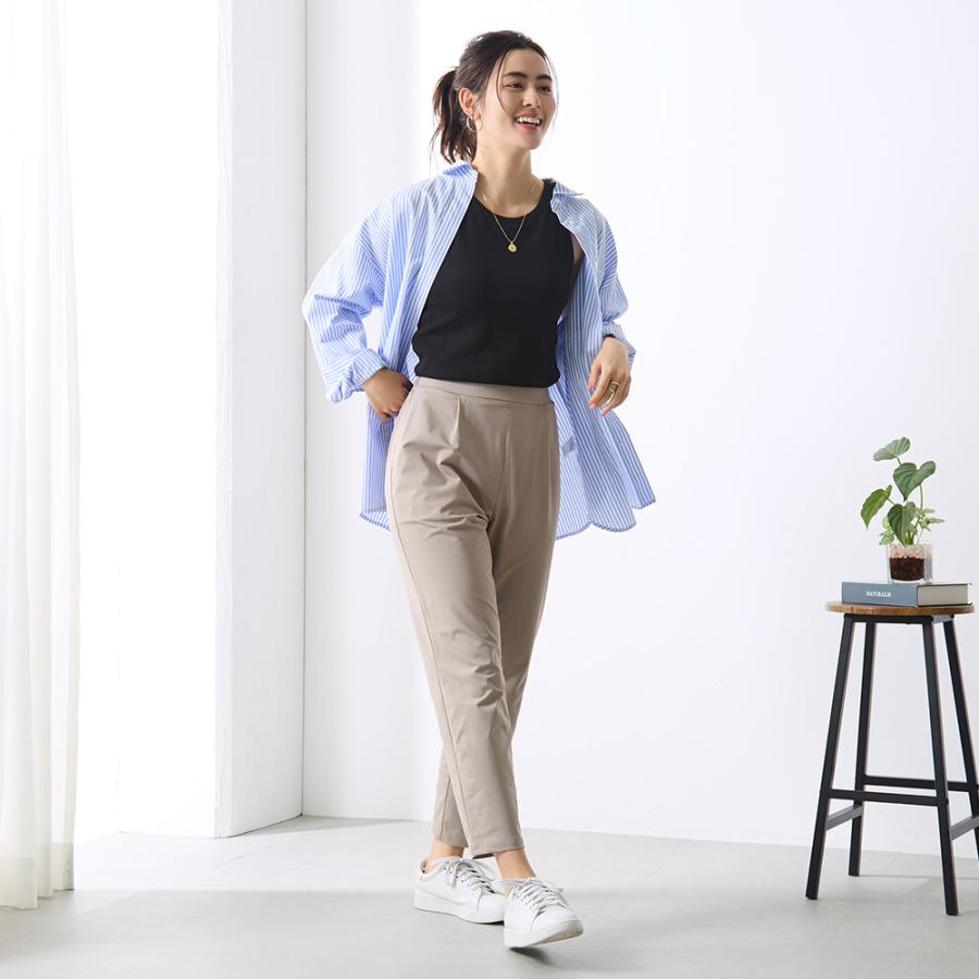 Tuche グンゼ レディース ストレッチパンツ テーパード 前とじ 前