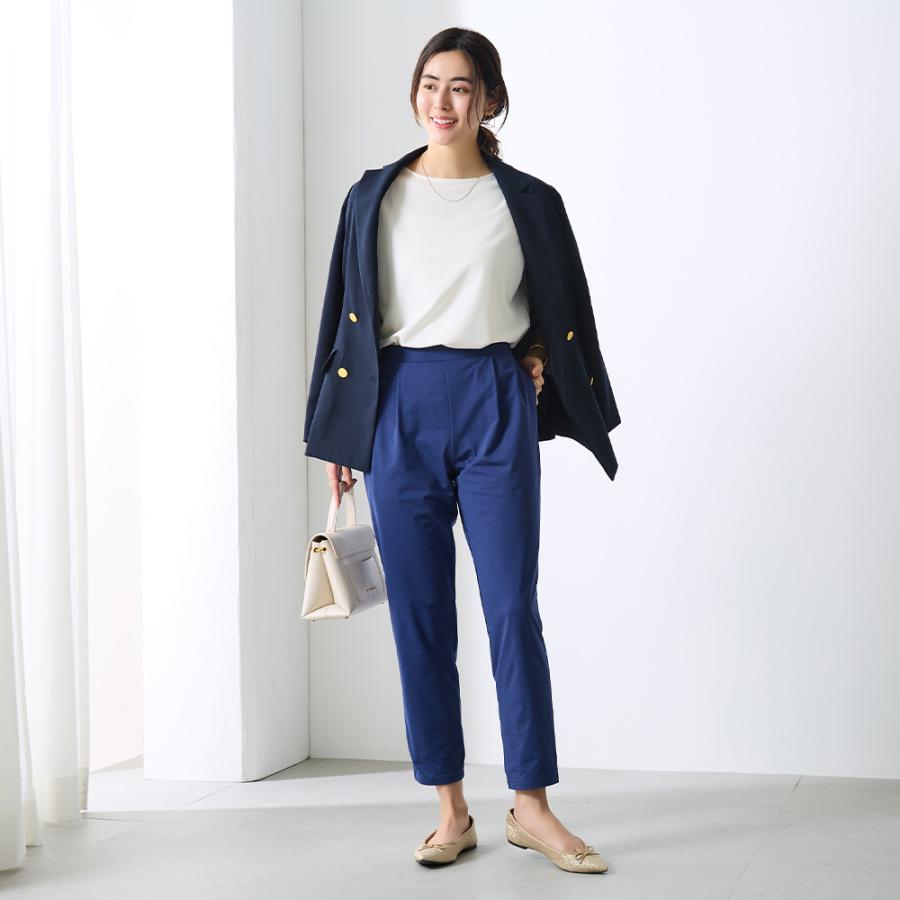 Tuche グンゼ レディース ストレッチパンツ テーパード 前とじ 前