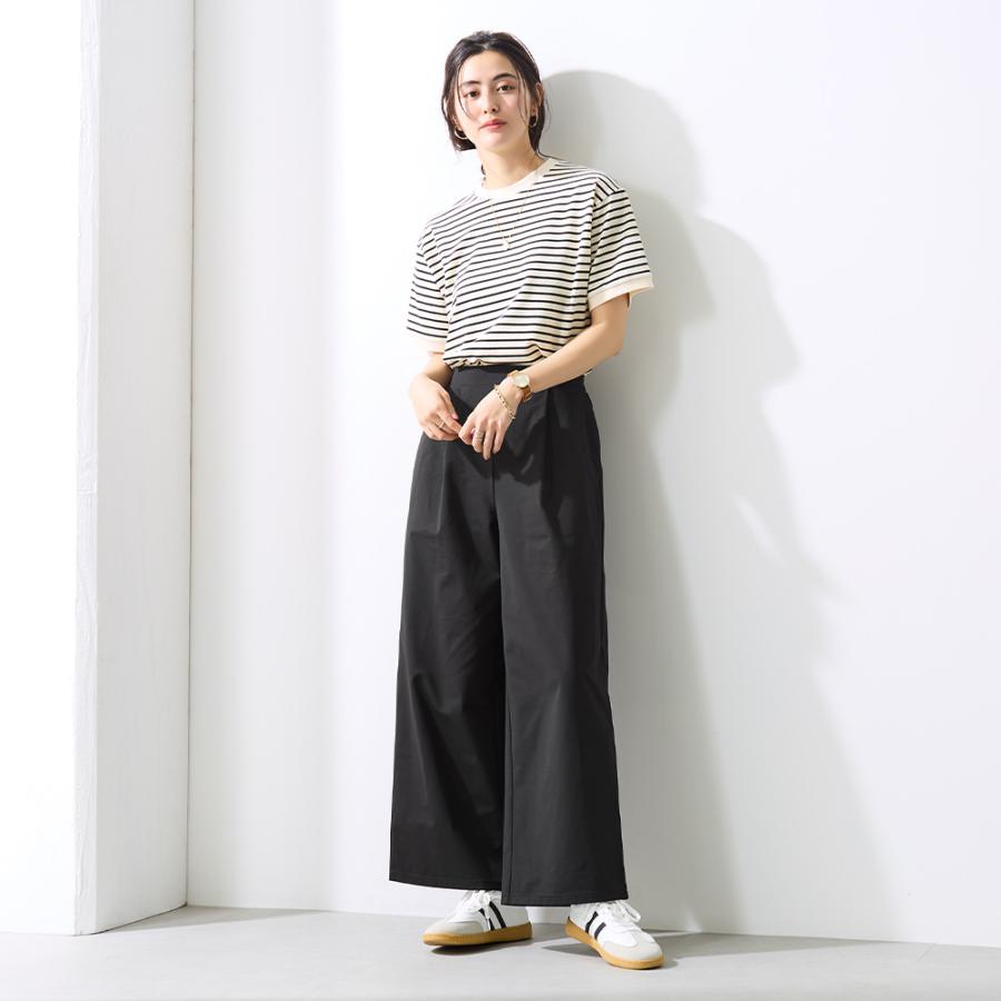Tuche グンゼ レディース ワイドパンツ ストレッチ 前とじ 前ポケット
