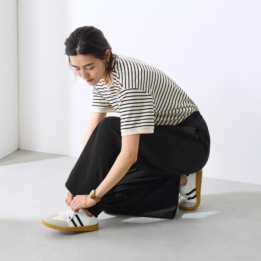 Tuche グンゼ レディース ワイドパンツ ストレッチ 前とじ 前ポケット