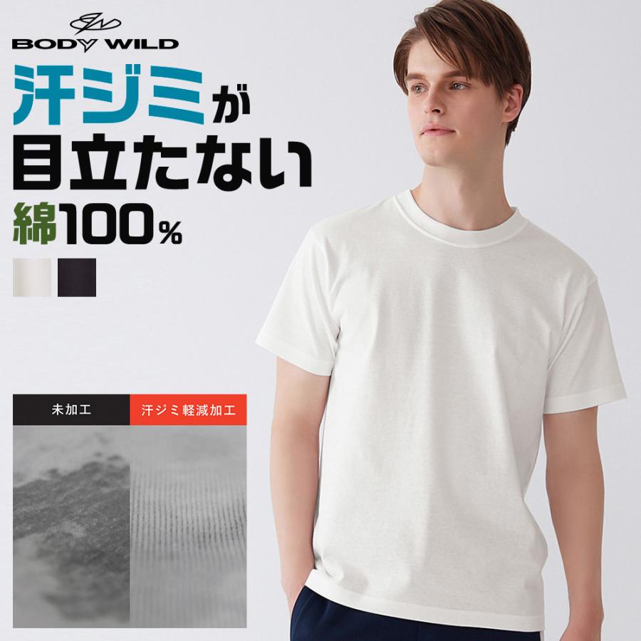 ボディワイルド Ｔシャツ メンズ 半袖 春夏 汗ジミ 汗染み軽減 綿100％ エチケットT BODY WILD GUNZE グンゼ BW5313A｜gunze