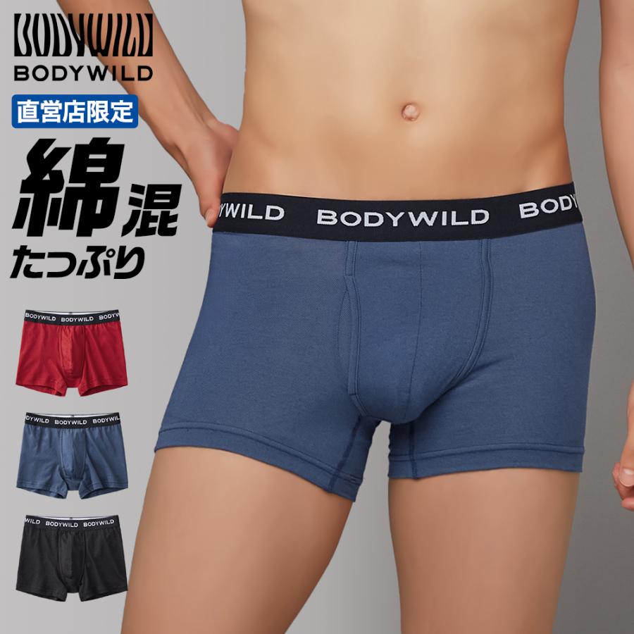 BODY WILD（ボディワイルド） グンゼ ボクサーパンツ メンズ 綿混 前