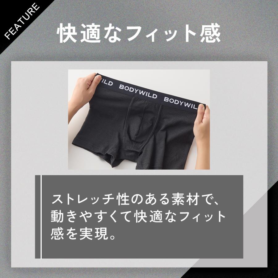 【新品未使用】HARDBODY ボクサーパンツ 黒　M BODY WILD（ボディワイルド） グンゼ ボクサーパンツ メンズ 綿混 前