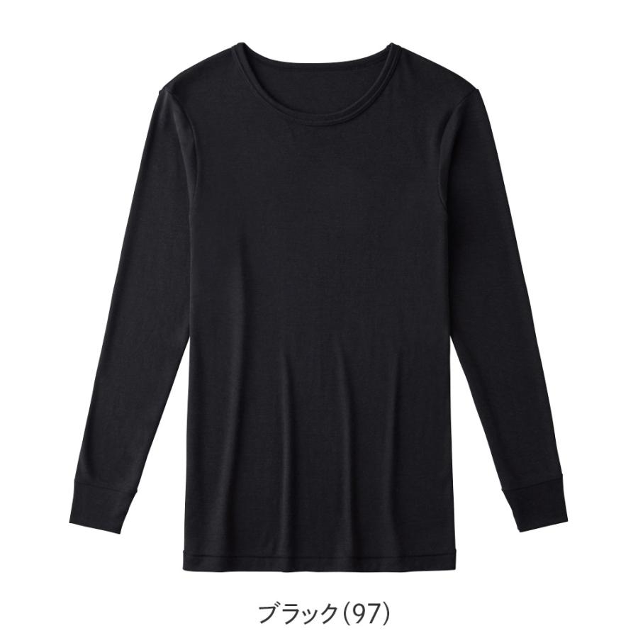 メリノウール インナー （長袖クルーネック/ブラック/M）ウール100% メンズ メリノウール インナー （長袖クルーネック/ブラック/M）ウール