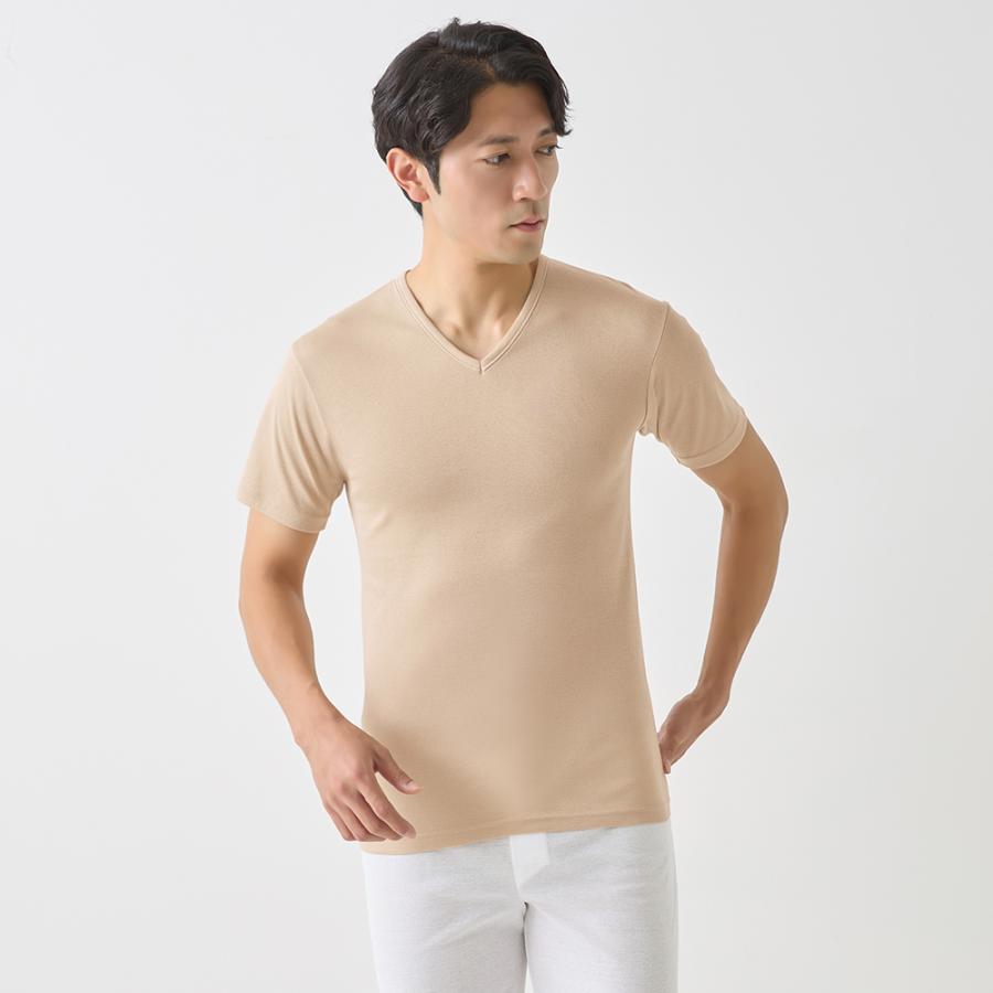 GUNZE（グンゼ） Vネック Tシャツ メンズ 春夏 日本製 綿100% 冷感綿