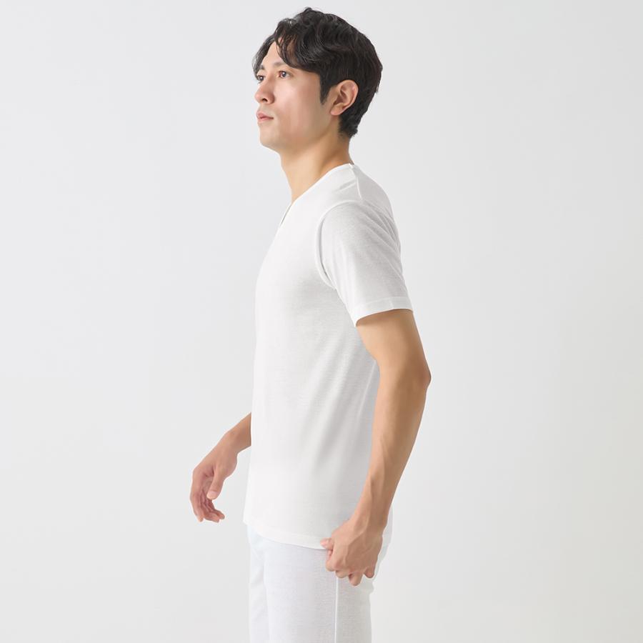 GUNZE（グンゼ） Vネック Tシャツ メンズ 春夏 日本製 綿100% 冷感綿